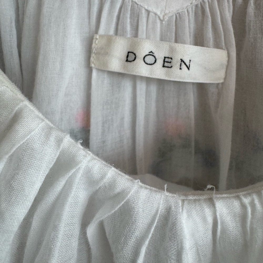 DOÉN CHATEAU 🌺🍃 “BLOUSE,” WHITE, (was hemmed from Chateau Slip), RARE, Size L - Picture 12 of 13